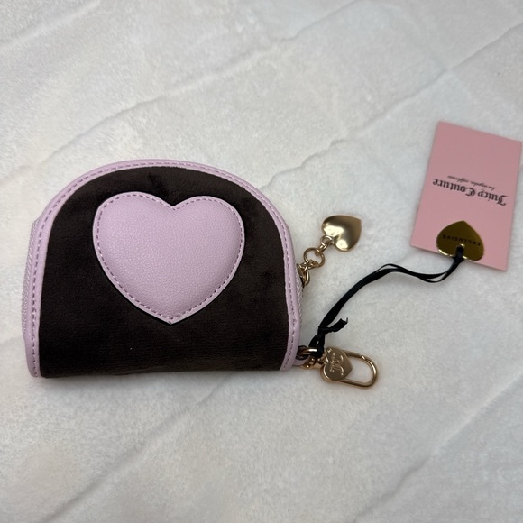 Juicy Couture Chocolate Classic Scottie Dog Half Moon Zip-Around - Picture 2 of 6